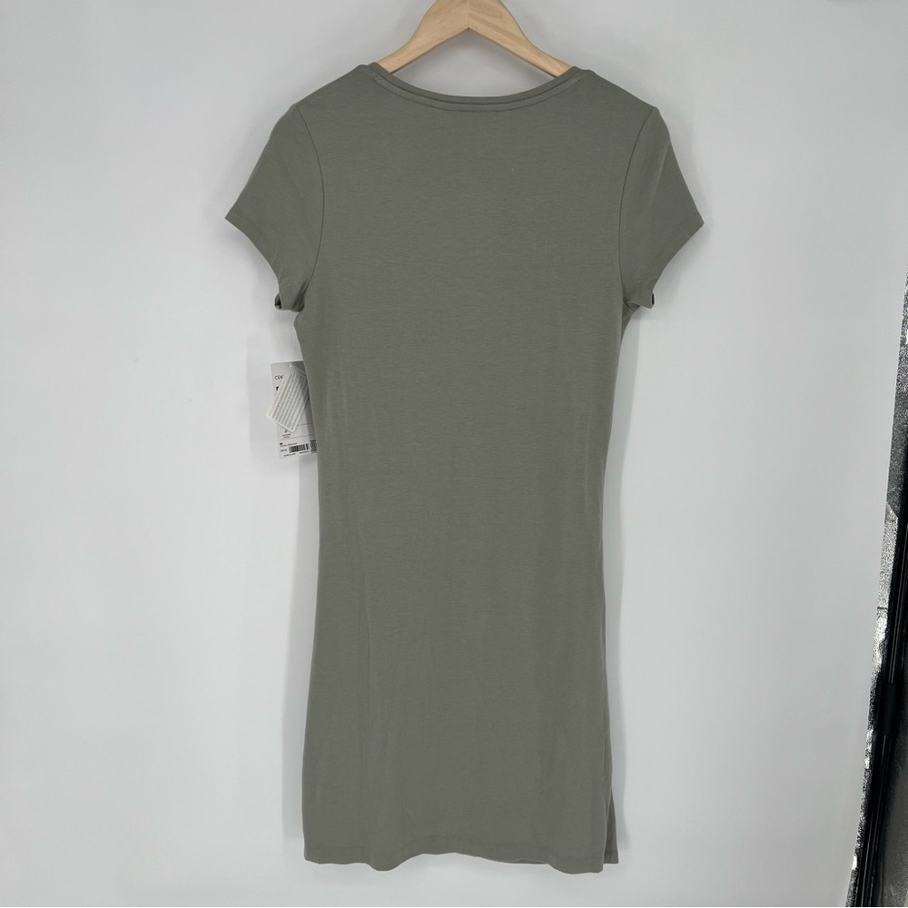 Athleta Central Cotton Stretch Dress Sage Green Size Medium - Picture 9 of 9
